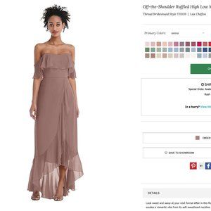 Off The Shoulder Ruffled High Low Maxi Dress